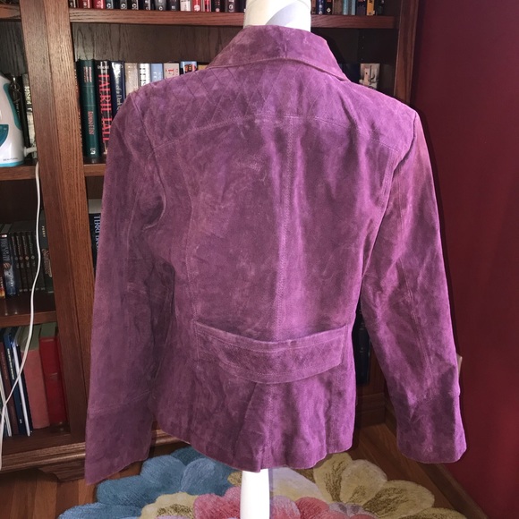 Live A Little Purple Leather Jacket Size Large - Picture 5 of 6